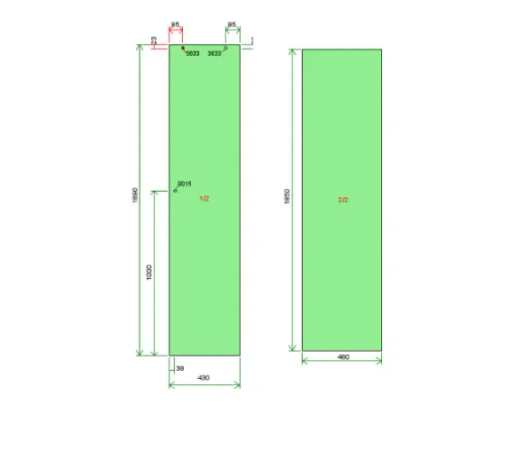 Box verde [só vidro], p/ vão 87cm