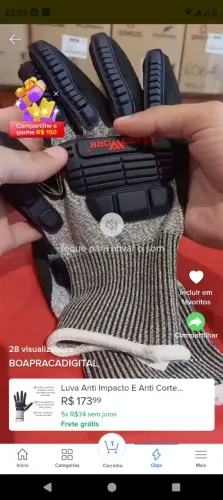 Luva anti impacto top