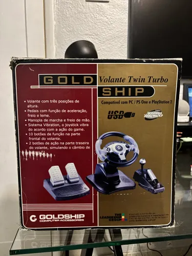 Volante Golship Twin Turbo p/ PC, PS1 e PS2