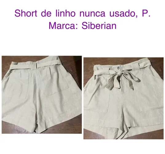 Short de linho nunca usado P 