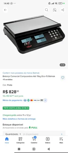 Balança ideal pra restaurante 