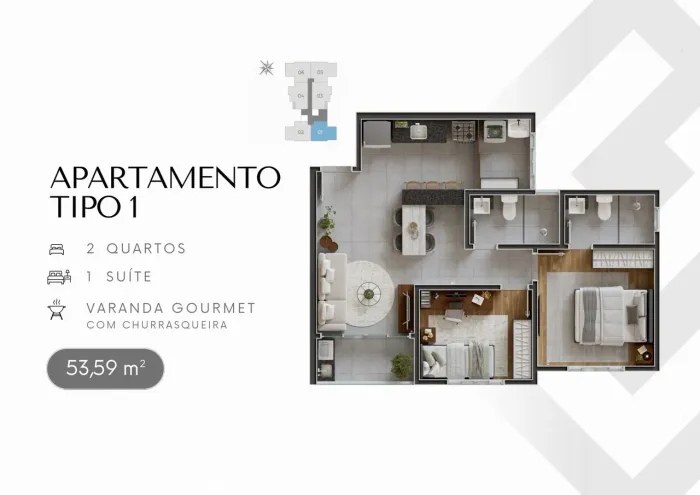 Apartamento à Venda com 02 Quartos no Bairro São José em Divinópolis MG.