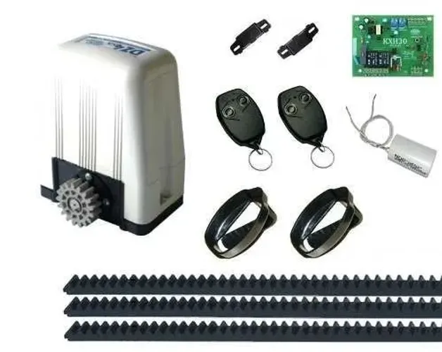 kit motor de portao rossi  dz nano 36 400kg 10s + 02 controle e 3m de cremalheira