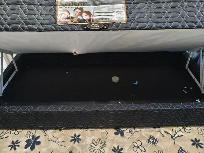 Cama Box Conjugada Solteiro com Auxiliar (Bicama) + Baú Integrado - Sensor