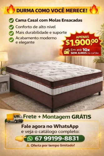 Cama casal na oferta feriado entrego novo Garantia 
