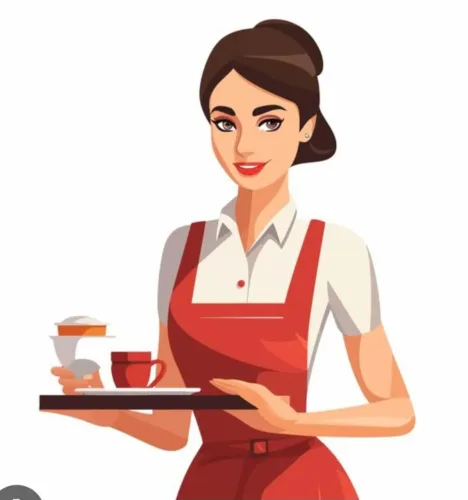 Atendente de restaurante.