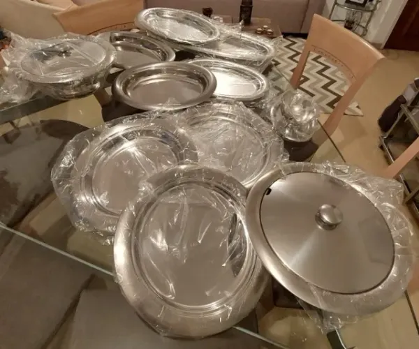Baixela Rotonda em Inox - Completa! Sem uso!