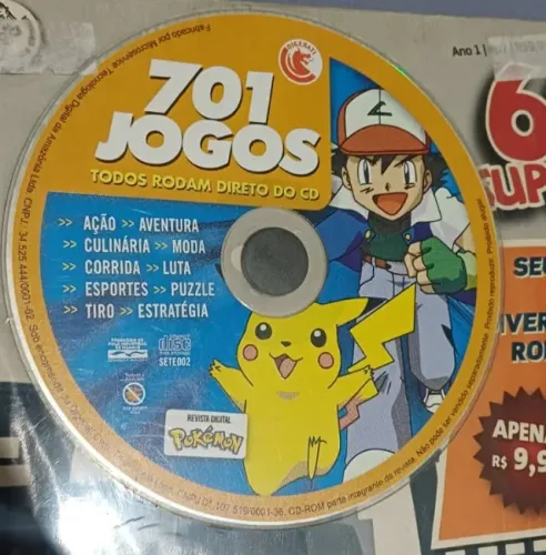 Revista + Cd-Rom Pokemon (600 Jogos) + Harry Potter (140 Jogos) - Lacrado
