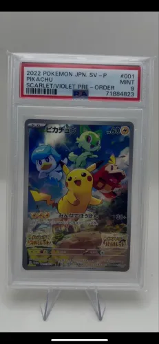 Carta Pokémon Pikachu Promo Japonês SV-P 001 PSA 9
