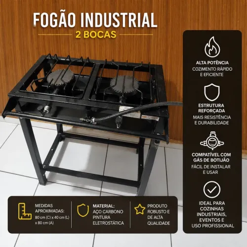 Fogão Industrial 2 Bocas