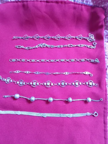 7 Pulseiras prata antiga