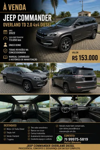 Jeep Commander Overl. Td380 2.0 4X4 Die. AUT 2022
