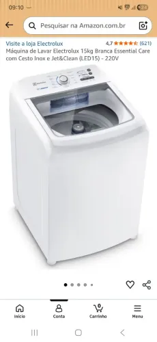 Maquina de Lavar Electrolux 15kg Essntial Care
