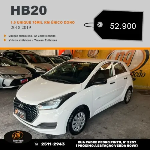 Hyundai HB20 Unique 1.0 Flex 12V Mec. 2019