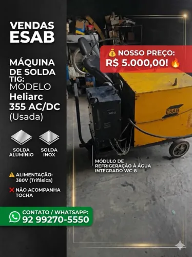 MÁQUINA DE SOLDA TIG/ALUMINIO HELIARC 355 AC/DC