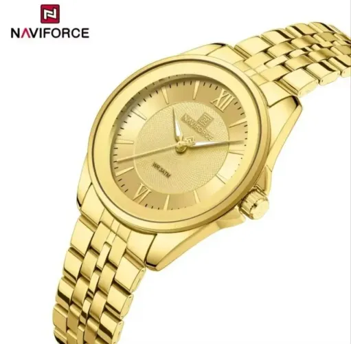 Relógio feminino Naviforce dourado