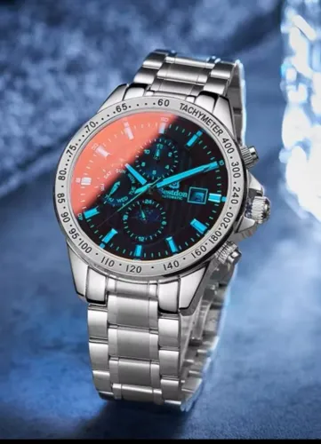 Relógio masculino de luxo 41 mm, resistente a água