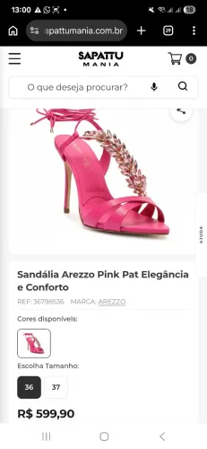 Sandalia Patbo Arezzo Pink