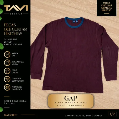Blusa GAP Manga Longa