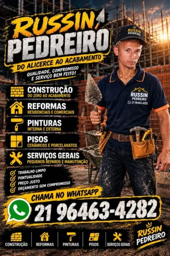 Pedreiro Profissional - Reformas, Pisos, Porcelanato e Acabamentos