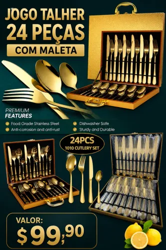 Kit talheres com maleta 24 peças , poucas unidades .