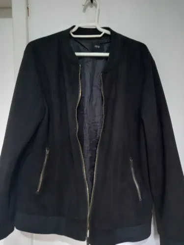 Casaco de suede preto