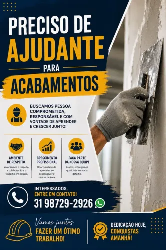 Vagas para Ajudante de Acabamento 