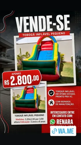 Tobogã inflável pequeno Brinquedo 3.30cX2.30lX3.00A