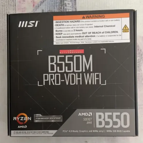 Placa-Mãe MSI B550M Pro-VDH WiFi, AMD AM4, mATX