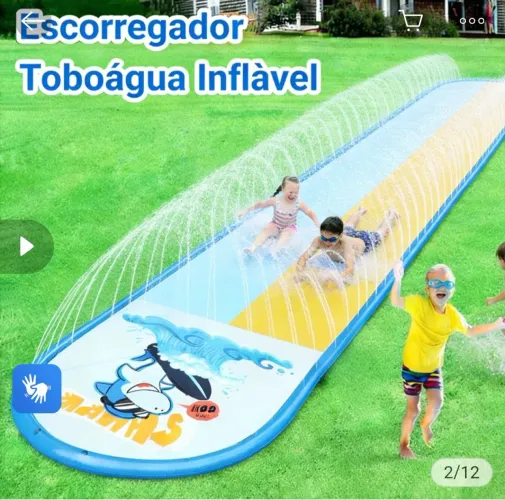 Escorregador Inflável Tubarão Duplo