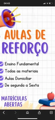 Reforço escolar e aulas particulares para os ensinos fundamental e médio