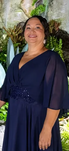 Vestido de festa longo azul-marinho