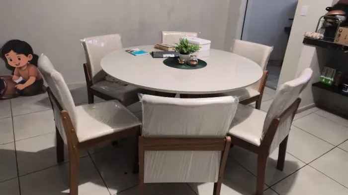 Mesa de jantar redonda 6 lugares