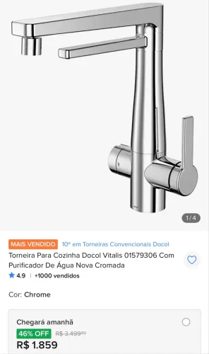 Torneira Vitalis Docol com filtro