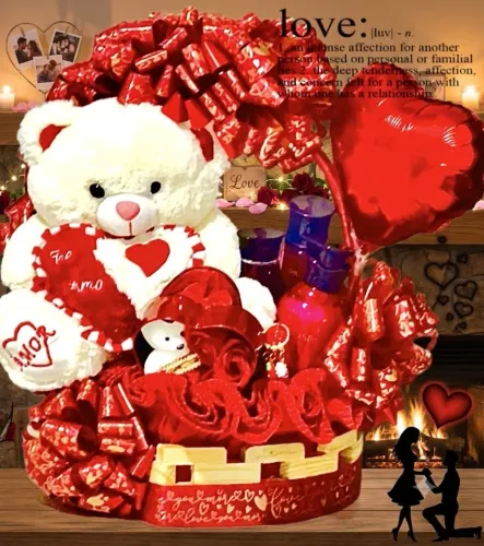 Cestas. Linda Cesta Kit o Boticário com urso lindo para o dia dos namorados 