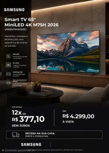 Samsung Smart TV 65" MiniLED 4K M75H 2026<br><br>UN65M75HAGXZD