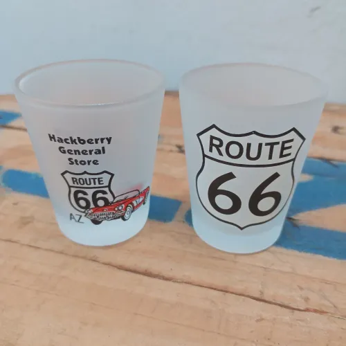 Par de Copos Dose Route 66 (Vidro Fosco)
