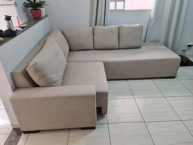 Sofá reclinavel 4 lugares em linho
