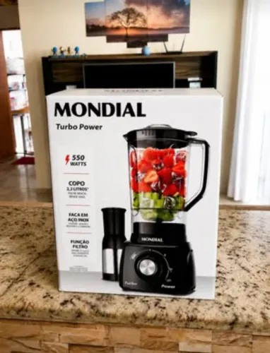Liquidificador Mondial Power 550W Preto - Copo 2,2L Novo na Caixa