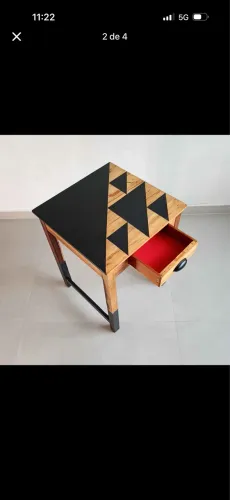 mesa auxiliar vintage anos 60 madeira natural