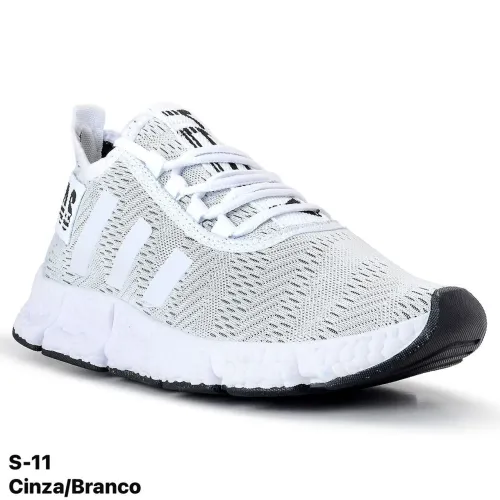 Tênis Adidas Gelkaiano Performance Cinza/Branco | Cabedal em Mesh Respirável, Tecnologia
