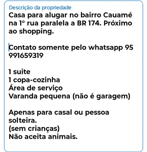 Apartamento próximo do Pátio RR Shopping