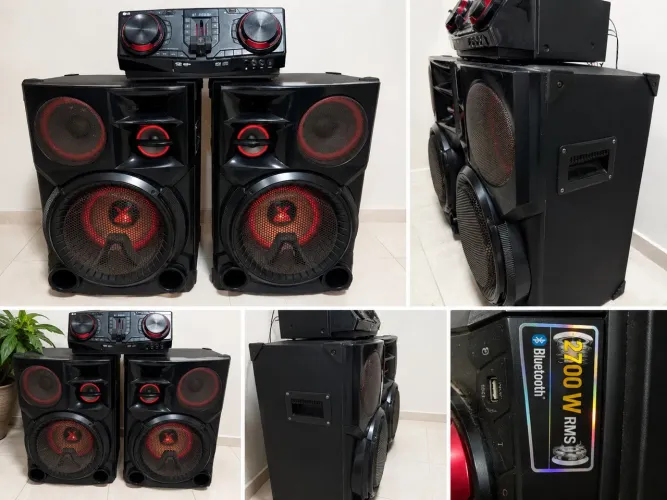 SOM LG xboom 27000 watts dois caixas grande modelo DJ