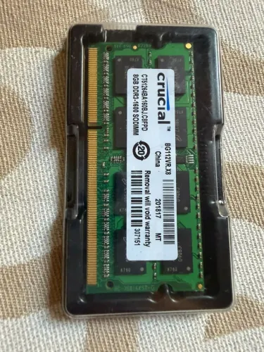 Memória RAM color verde 8GB 1 DDR3L 1600Mhz Crucial CT51264BA160BJ