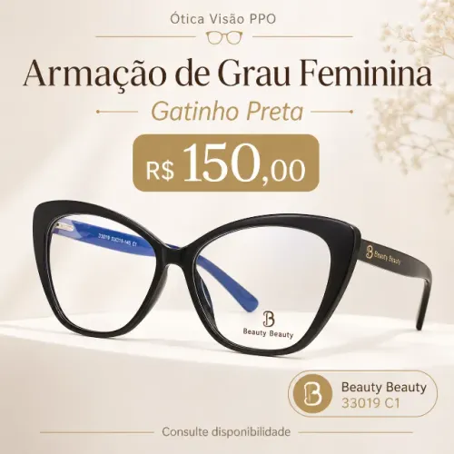 Armação De Grau Gatinho Preta