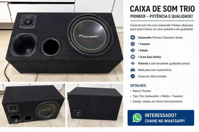 ? CAIXA DE SOM TRIO PIONEER - SOM FORTE E DE QUALIDADE ?