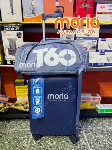 Mala 10kg + Bolsa T60, Kit Bordo Azul