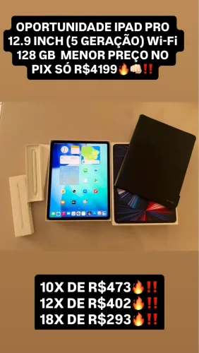 iPad Pro 5 geração 128 GB seminovo completo na caixa 