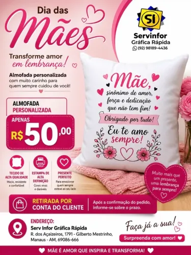 Almofada personalizada Dia das Mães