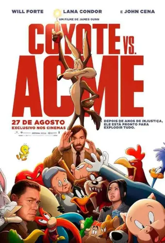 Cartaz de sala de cinema Coyote vs acme